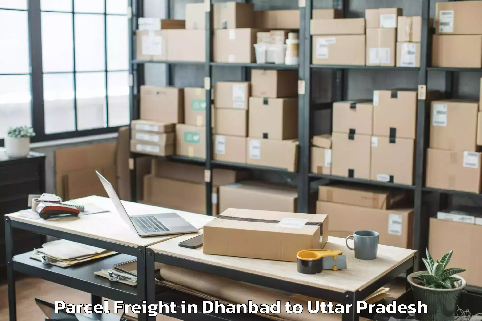 Efficient Dhanbad to Js University Shikohabad Parcel Freight